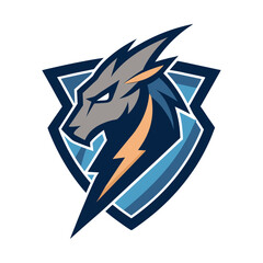 Abstract Lightning Bolt Emblem Minimal Vector Design