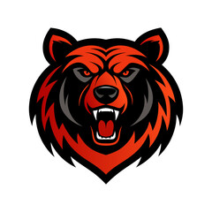Strong Bold Bear Head Stylized Vector Mascot