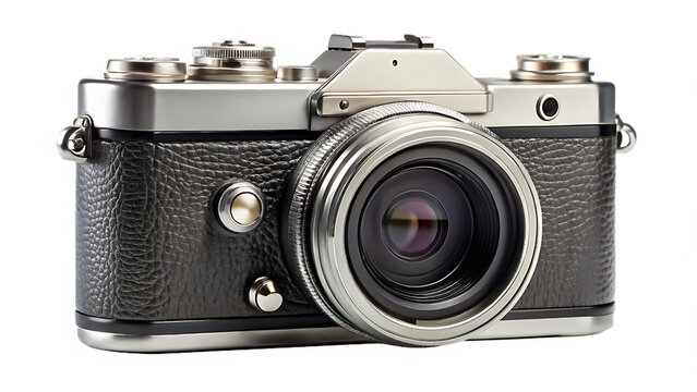 Vintage camera isolated on transparent background, a classic photography equipment