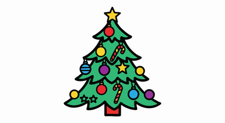 christmas tree decorated with ornaments and candy canes.