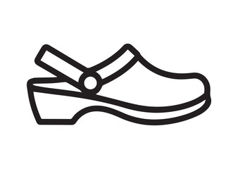 Clog style shoes outline Icon, Clog style shoes outline Vector design