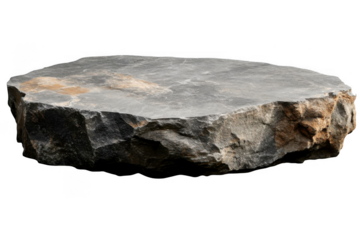 Flat stone slab featuring detailed rock textures is visible on transparent background