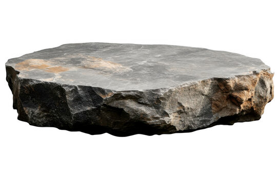 Flat stone slab featuring detailed rock textures is visible on transparent background
