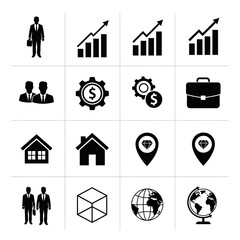 Collection of business and finance icons