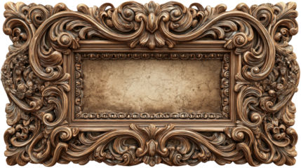 Ornate bronze picture frame with a textured, aged interior