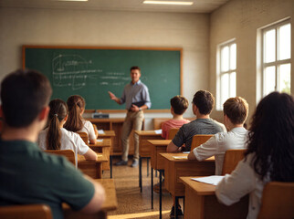 teacher and students in classroom
