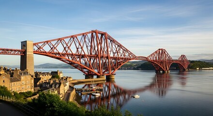 Obraz premium Forth Bridge - Iconic Scottish Railway Bridge over Firth of Forth.