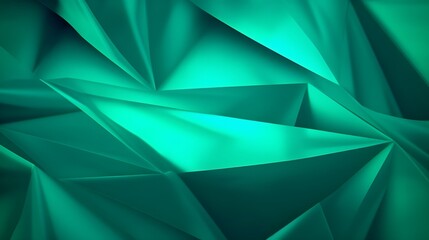 Abstract green background with geometric triangle design
