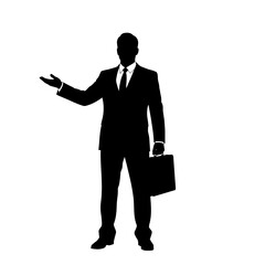 Silhouette of a businessman holding a briefcase