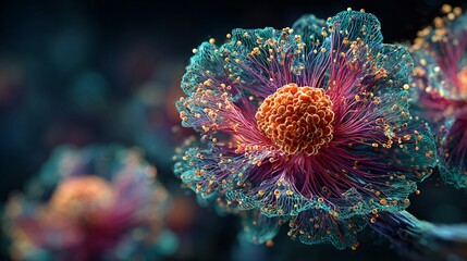 Obraz premium Intricate Macro Photo of Colorful Abstract Flower Blossom Design