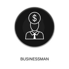 Icon of a businessman with a dollar sign on his head