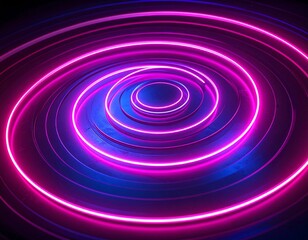 Obraz premium Abstract Dark Background with Pink and Blue Neon Spirals Glowing with Modern Style