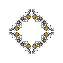 Luxury Abstract Vintage Floral Border Ornament