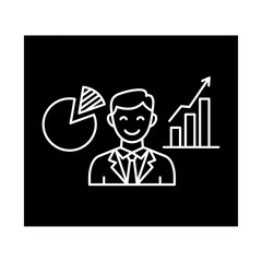 Business man with charts and graphs representing growth and analysis