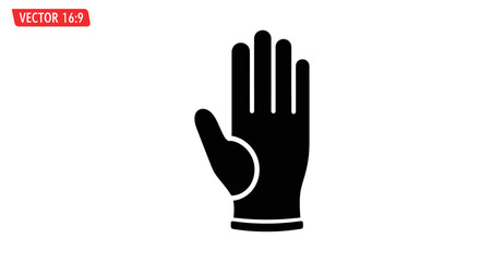 Fototapeta premium A bold minimalistic design of a hand wearing a glove, against a pristine white background