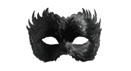 An artistic representation of a black feather masquerade mask conveying mystery and elegance