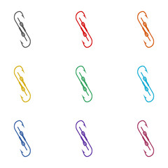 Fishing hook logo icon isolated on white background. Set icons colorful