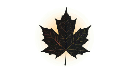 Dramatic maple leaf illustration with subtle tonal variations on white backdrop