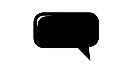 Naklejka premium Illustrative black speech bubble graphic isolated on clean white backdrop