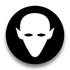 black and white illustration of alien icon