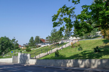 the park. landscape design with stairs