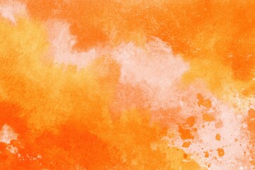 Vibrant orange watercolor wash texture background design. Vivid, full color, copy space, colorful, artistic, pastel tones 