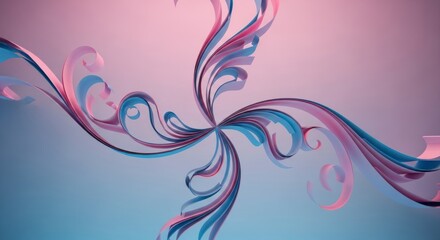 Fototapeta premium Intricate swirls of pastel ribbons create a dynamic, artistic design, exhibiting a graceful and elegant form.