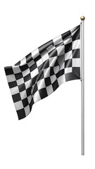 Fototapeta premium Checkered flag waving on pole