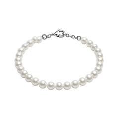 Obraz premium Elegant and Timeless White Pearl Bracelet on a Black Background for Fashion and Jewelry Themes