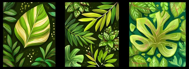 Green Leaves Art Panel