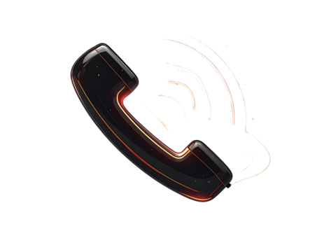 Phone Call Line Icon with Gradient Accent, Angled View, Isolated