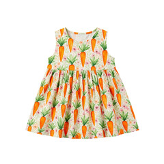 Cute baby girl carrot print dress for Easter
