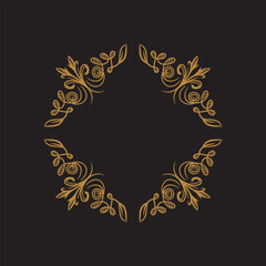 Luxury Abstract Vintage Floral Border Ornament