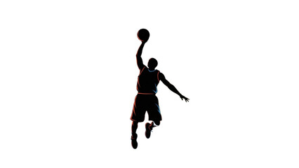Basketball and Basketball Player Vector Silhouette Illustration Set AI EPS PNG