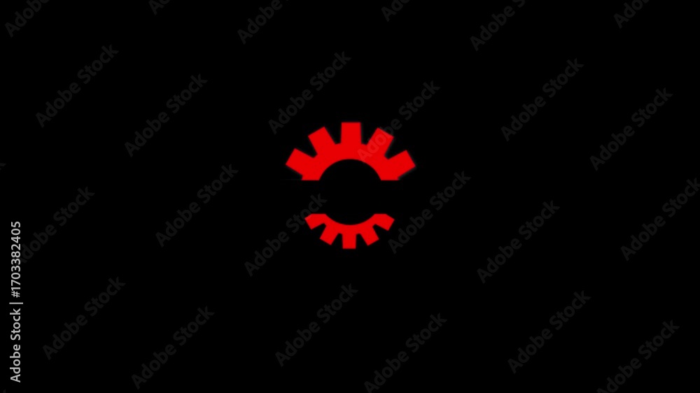 Aufkleber abstract red gear or setting shape with a dark background and a subtle glow effect