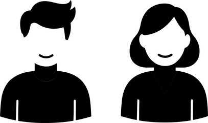 Group simple icon. Users or Teamwork sign. Male and Female Person silhouette symbol. Quality design elements. Classic style. Vector