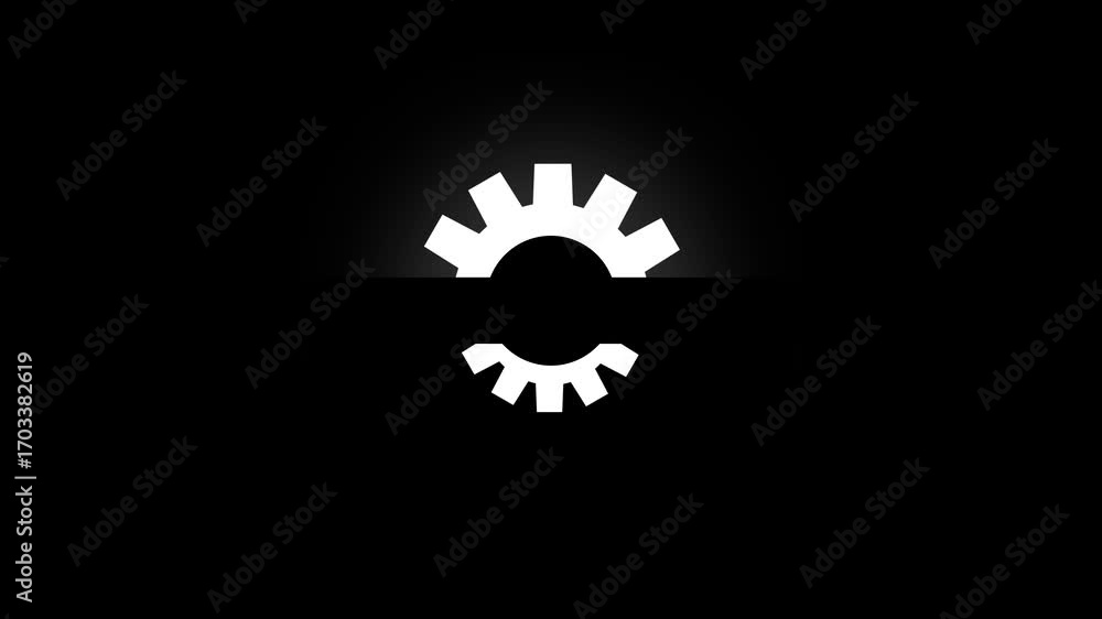 Aufkleber abstract white gear or setting symbol with a dark background and subtle glow effect