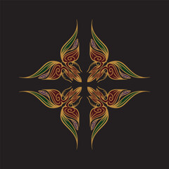 Luxury Abstract Vintage Floral Border Ornament