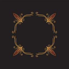 Luxury Abstract Vintage Floral Border Ornament