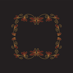 Luxury Abstract Vintage Floral Border Ornament