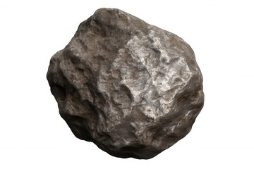 Obraz premium Asteroid rotating in space against transparent background, ideal for science fiction or space exploration projects