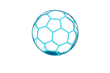 Fototapeta premium Blue Digital Hexagon Sphere in 3D Render