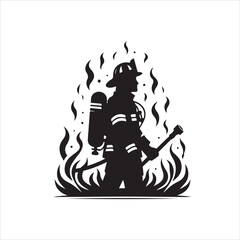 Fototapeta premium Silhouette vector illustration of temple and fire&nbsp;design