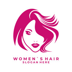 Women beauty logo design icon vector. simple women face logo