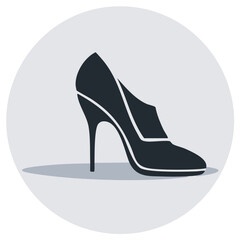Elegant High Heel Shoe Silhouette Vector Icon for Fashion and Style