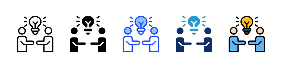 Collaboration Icon Collection Featuring Multiple Styles