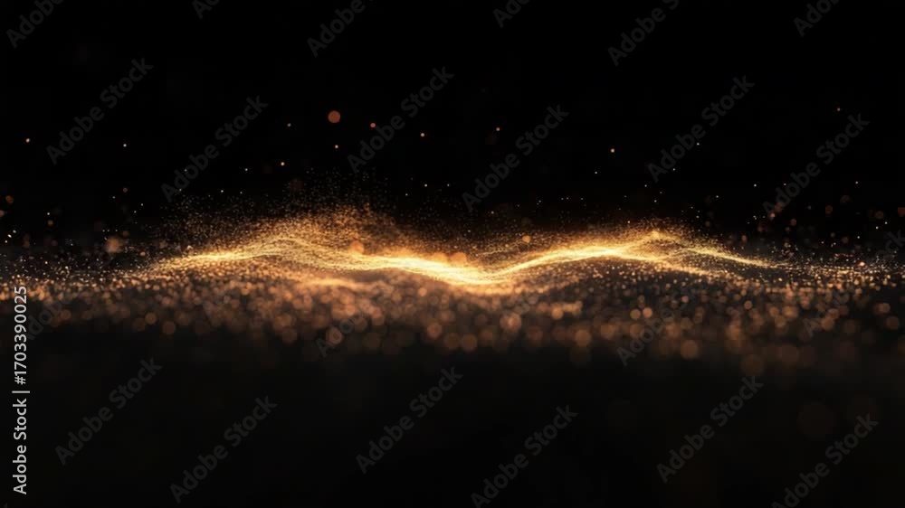 Aufkleber golden particles on black background creating a dreamy and ethereal visual experience of sparkle and