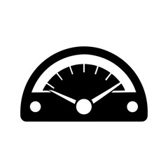 Car dashboard gauge silhouette vector icon speed meter design with white background