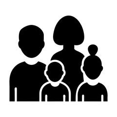 Family silhouette icon set parents and children vector design with white background