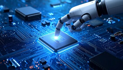 Robotic Hand Interacting with Microchip: Advanced Technology and Automation